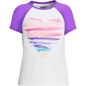 Lands' End Girls Rash Guard Swim Shirt Short Sleeve size XL NWOT